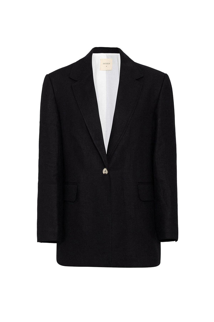 ANT Antioch Siyah 100% Keten Kadın Blazer Ceket - Baia Mare
