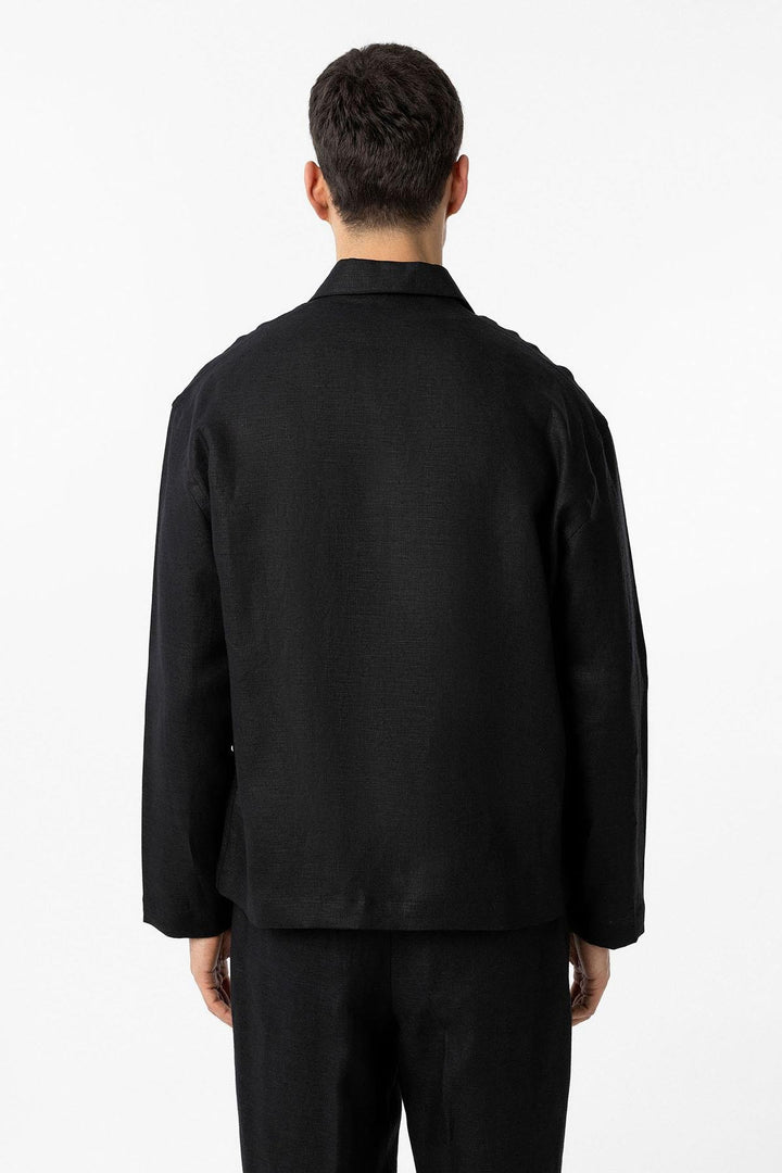 ANT Antioch Black 100% Linen Relax Fit Men's Lightweight Jacket - Worcester
