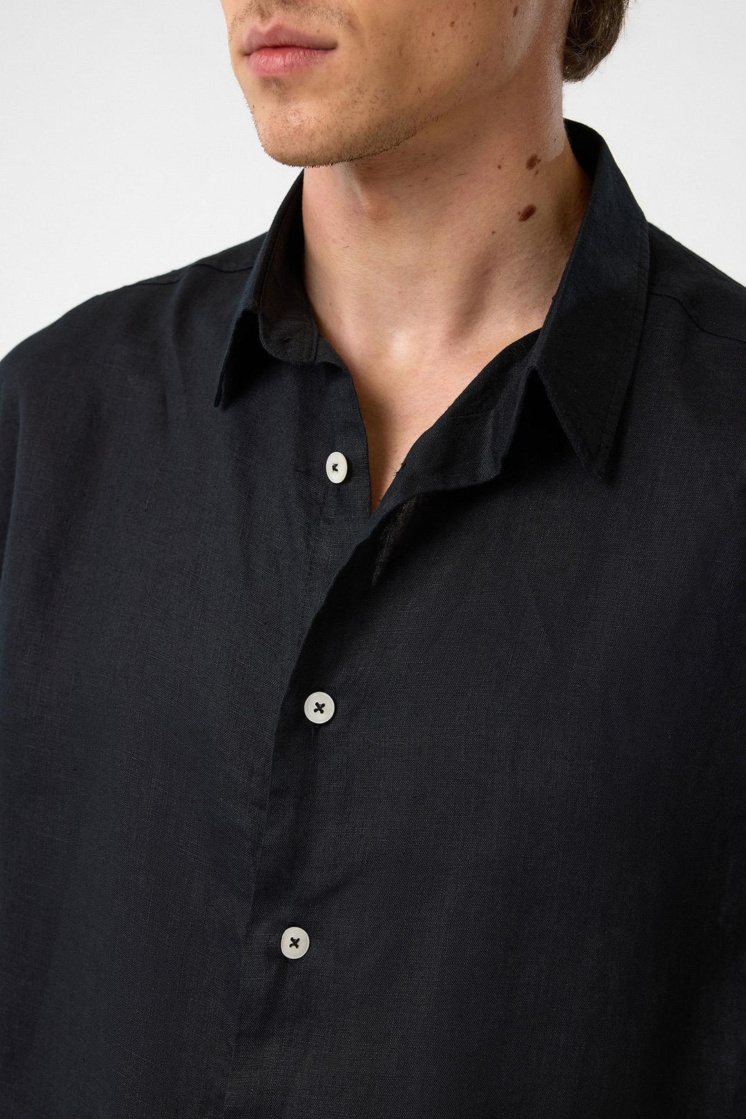 ANT Antioch Black 100% Linen Relaxed Fit Men's Shirt - Druzhkivka