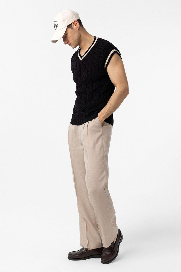 ANT Antioch Black 100% Cotton Knitted Men's Vest - Frosinone