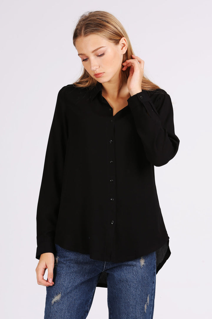 BGD Women Viscose Shirt - Black - Haverhill