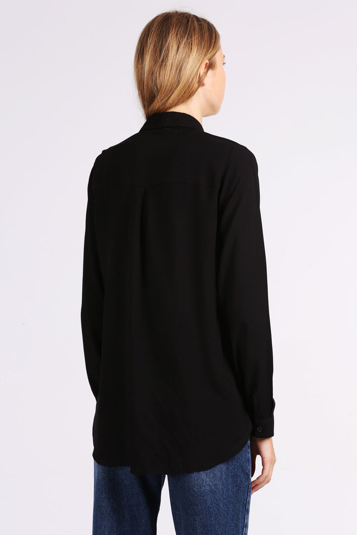 BGD Women Viscose Shirt - Black - Haverhill