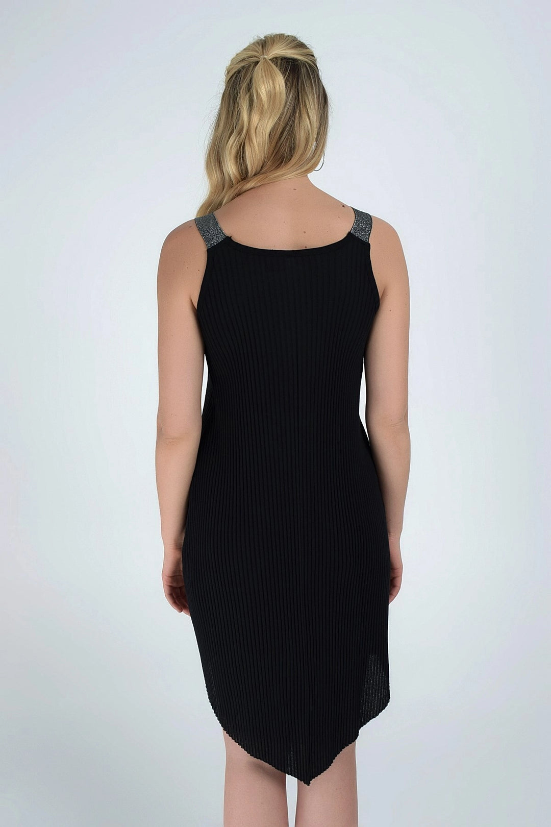 Black A Line Strappy Glitter Tunic Dress CO-259231599 - San Mateo