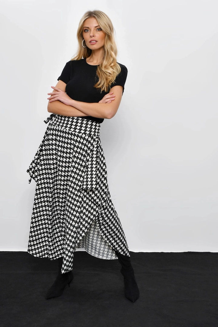 Black Asymmetric Cut Waist Tie Skirt BCBSK-25700-K4793 - Böblingen