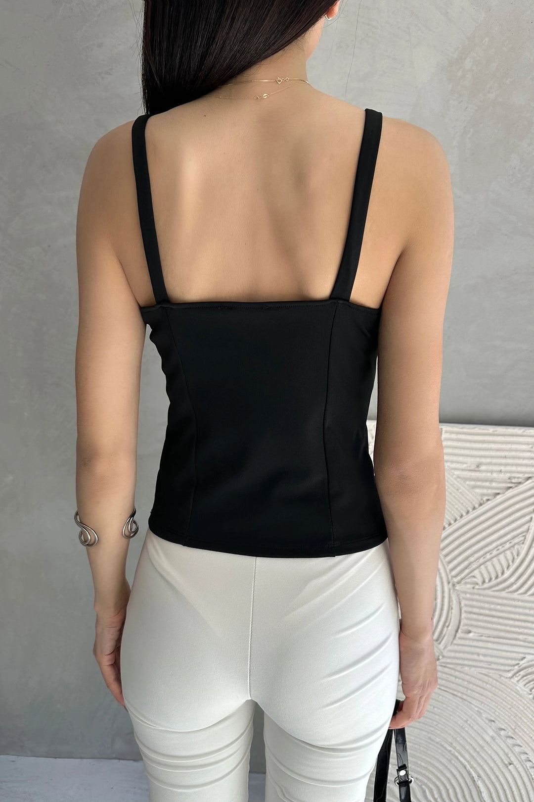 Black Strappy Bow Detail Woven Blouse BCDF-252190 - Guarda