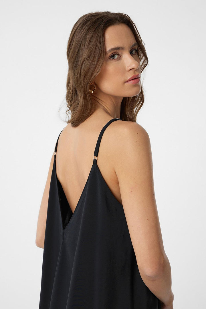 ANT Antioch Black Strappy Modal Long Women's Dress - Brighton