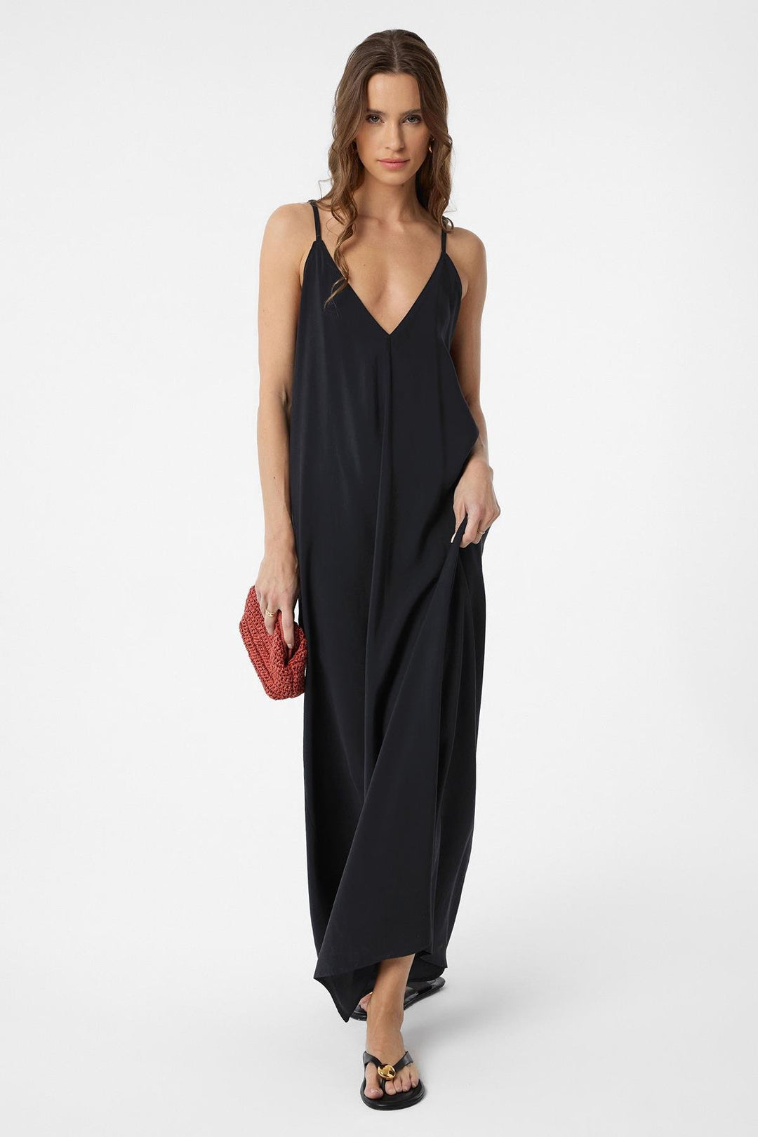 ANT Antioch Black Strappy Modal Long Women's Dress - Brighton