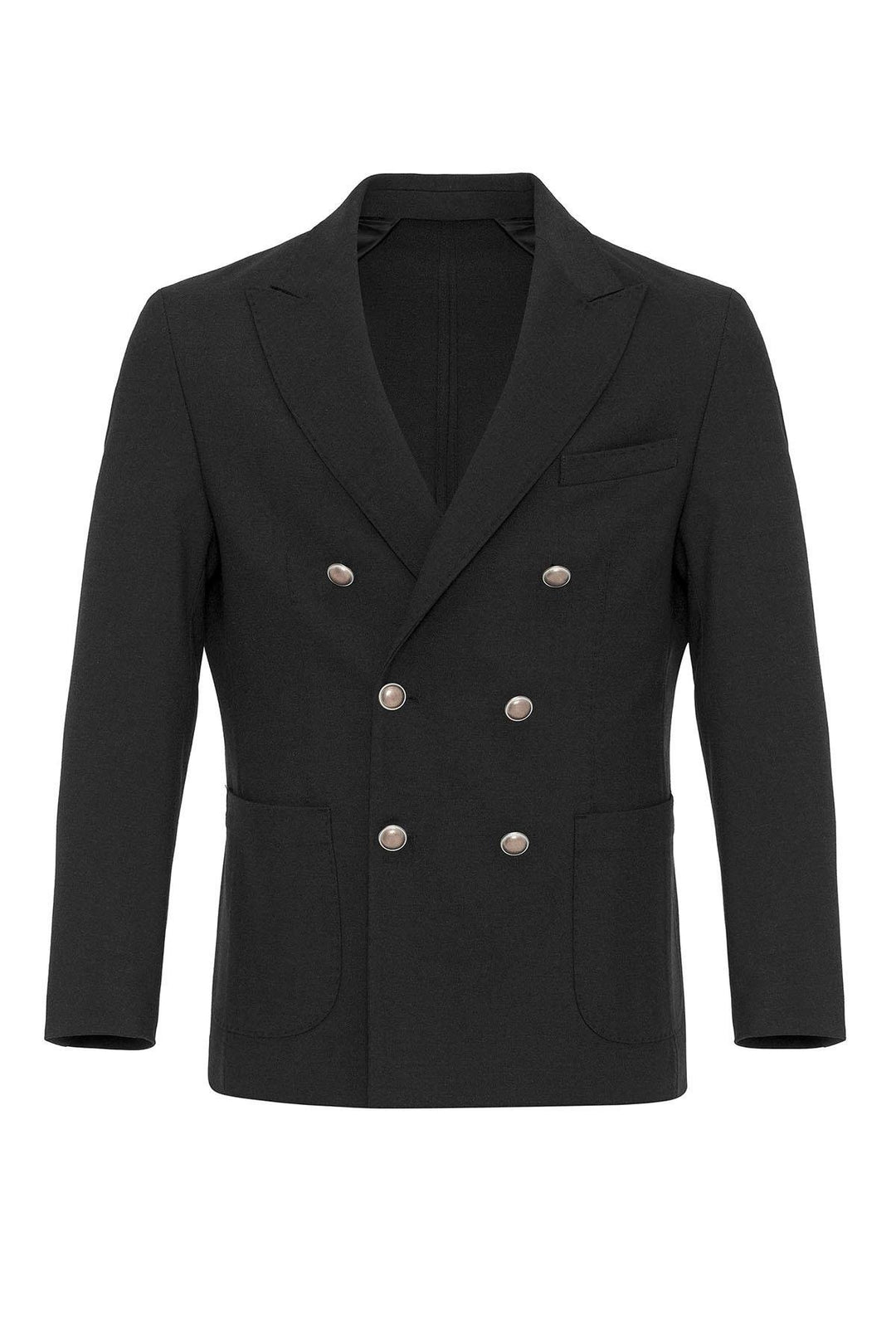 ANT Antioch Black Unlined Double-Breasted Men's Blazer Jacket - Champaign