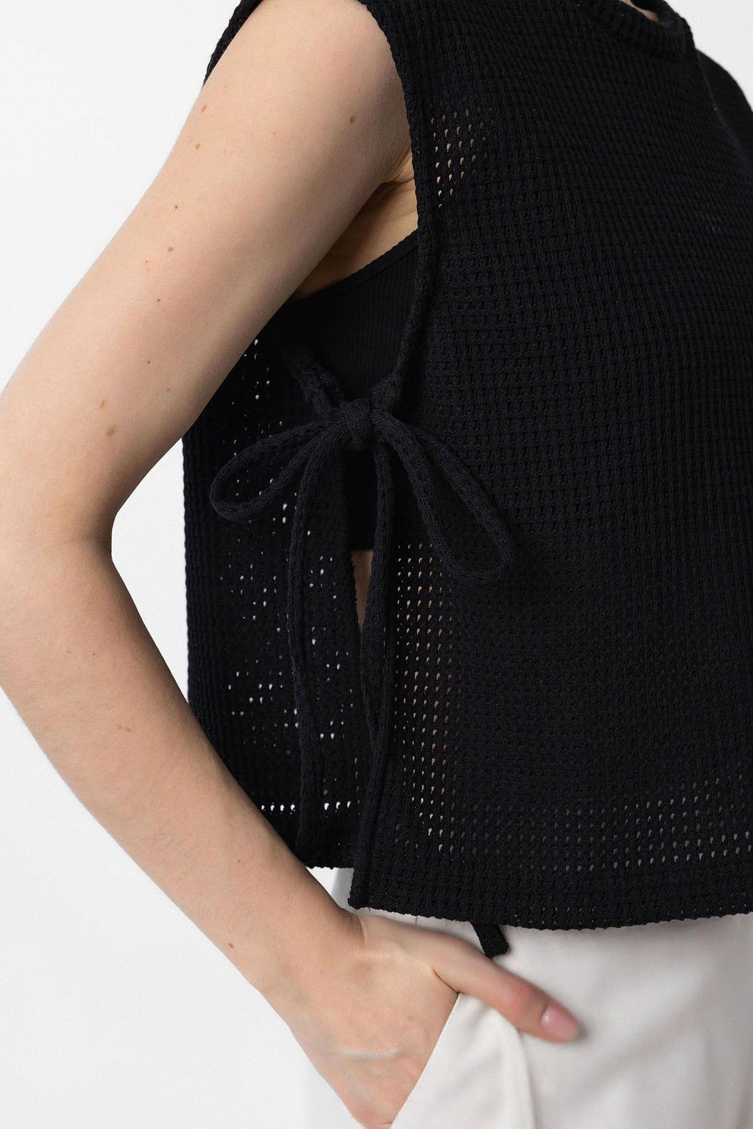 ANT Antioch Black Laced Knit Textured Women's Top - Santa Rosa