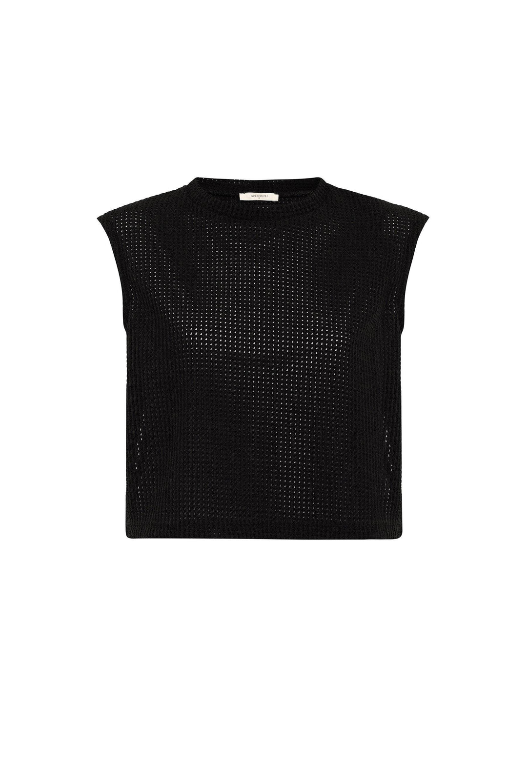 ANT Antioch Black Laced Knit Textured Women's Top - Santa Rosa