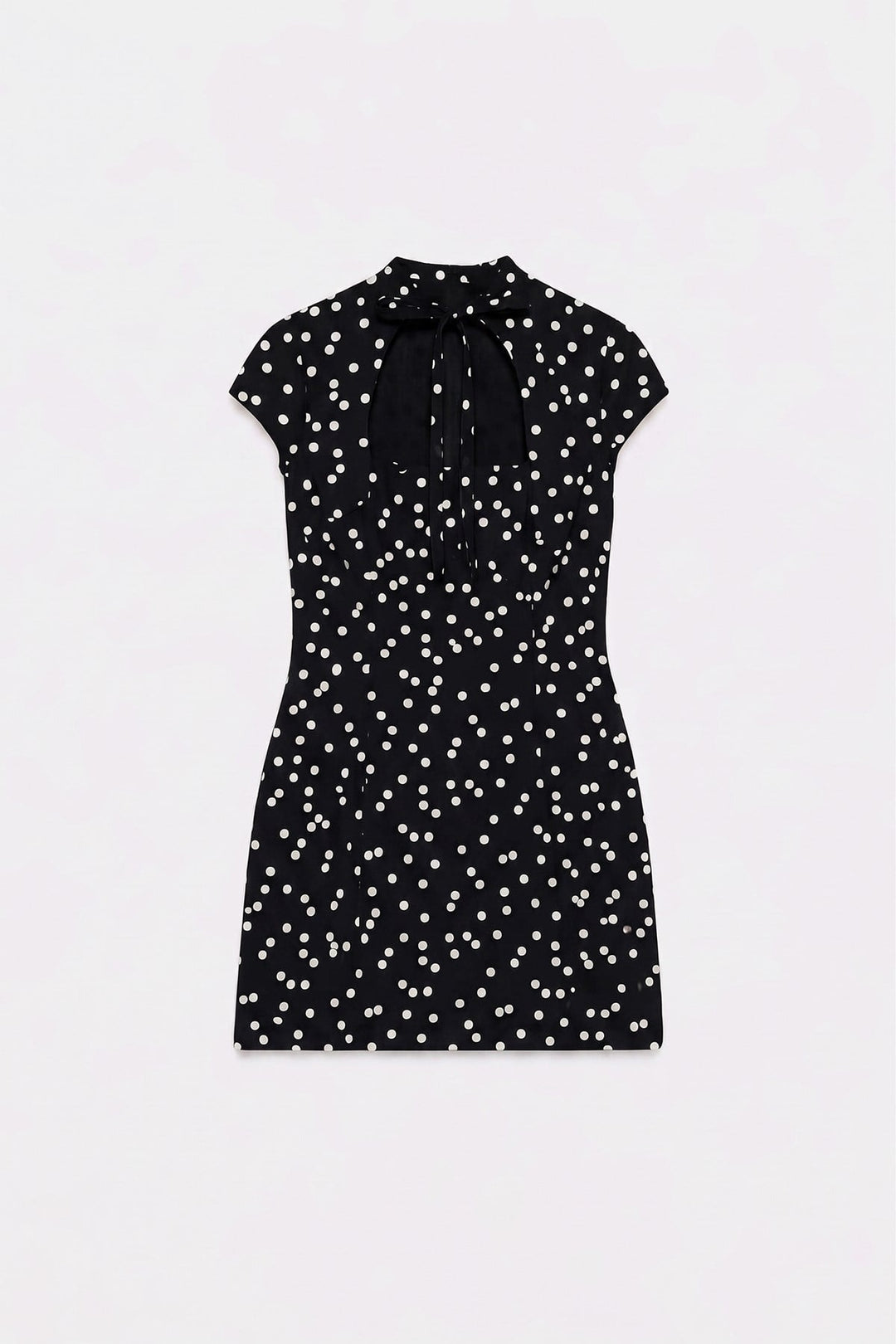 ANT Short Dress with Lace-Up Polka Dot Pattern - Pinneberg