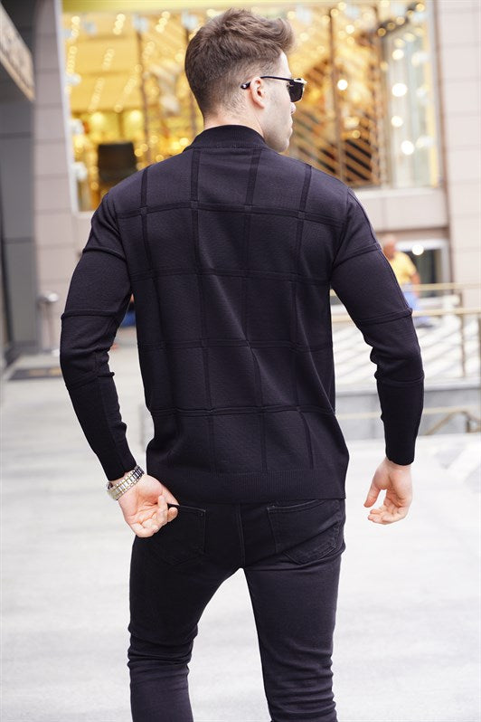 MDX Black Fisherman Collar Sweater 5784 - Vlissingen