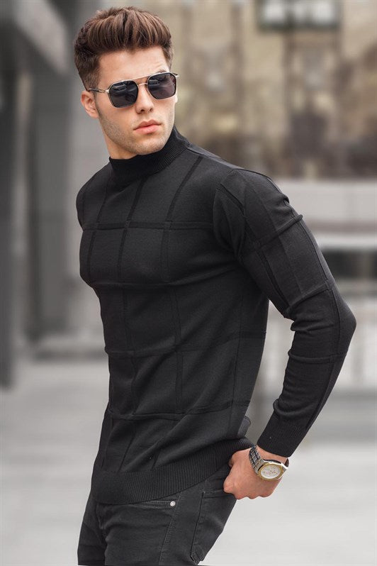 MDX Black Fisherman Collar Sweater 5784 - Vlissingen