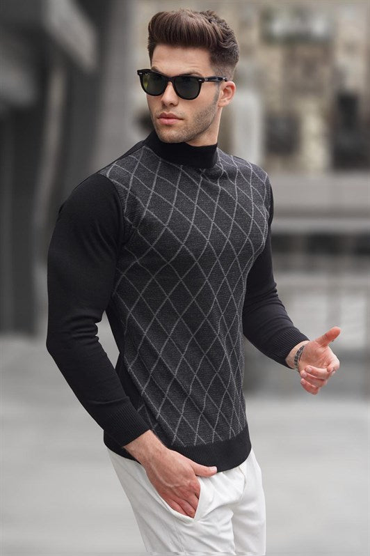 MDX Black Fisherman Collar Sweater 5785 - Abilene