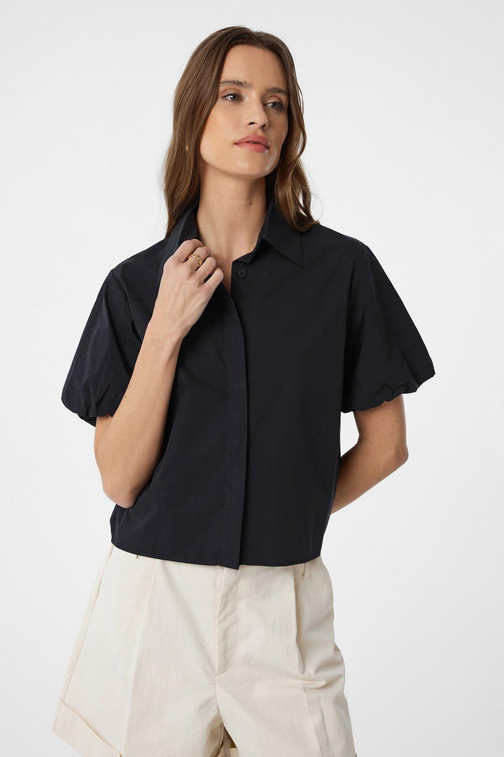 ANT Antioch Black Balloon Sleeve Women's Shirt - Shoreline