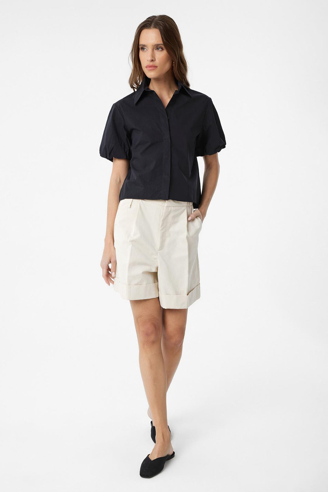 ANT Antioch Black Balloon Sleeve Women's Shirt - Shoreline