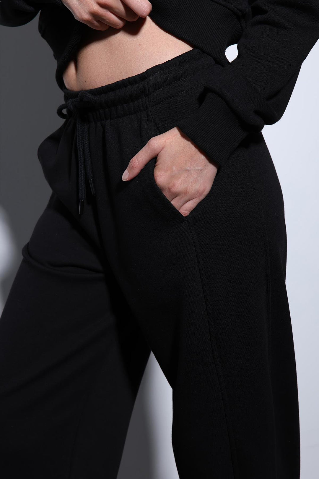 ANT Antioch Black Basic Straight Leg Women's Sweatpants - Néa Smýrni