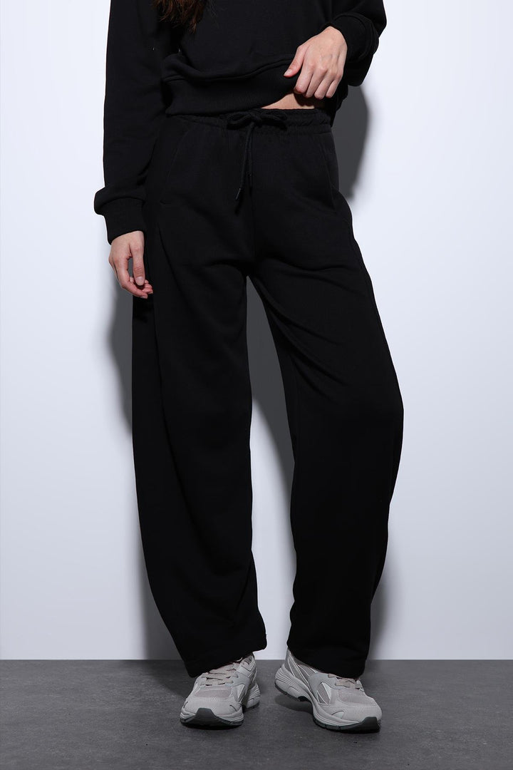 ANT Antioch Black Basic Straight Leg Women's Sweatpants - Néa Smýrni