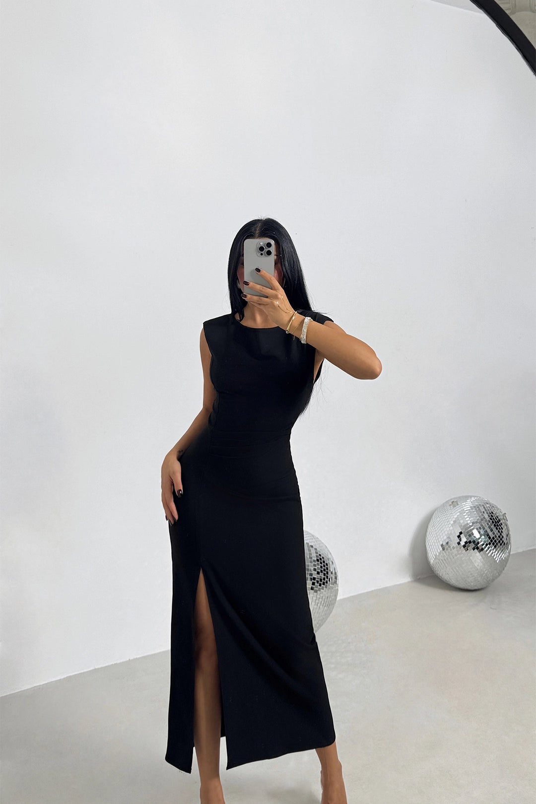 EYY Women Black Basic Midi Dress - Neuilly-sur-Seine