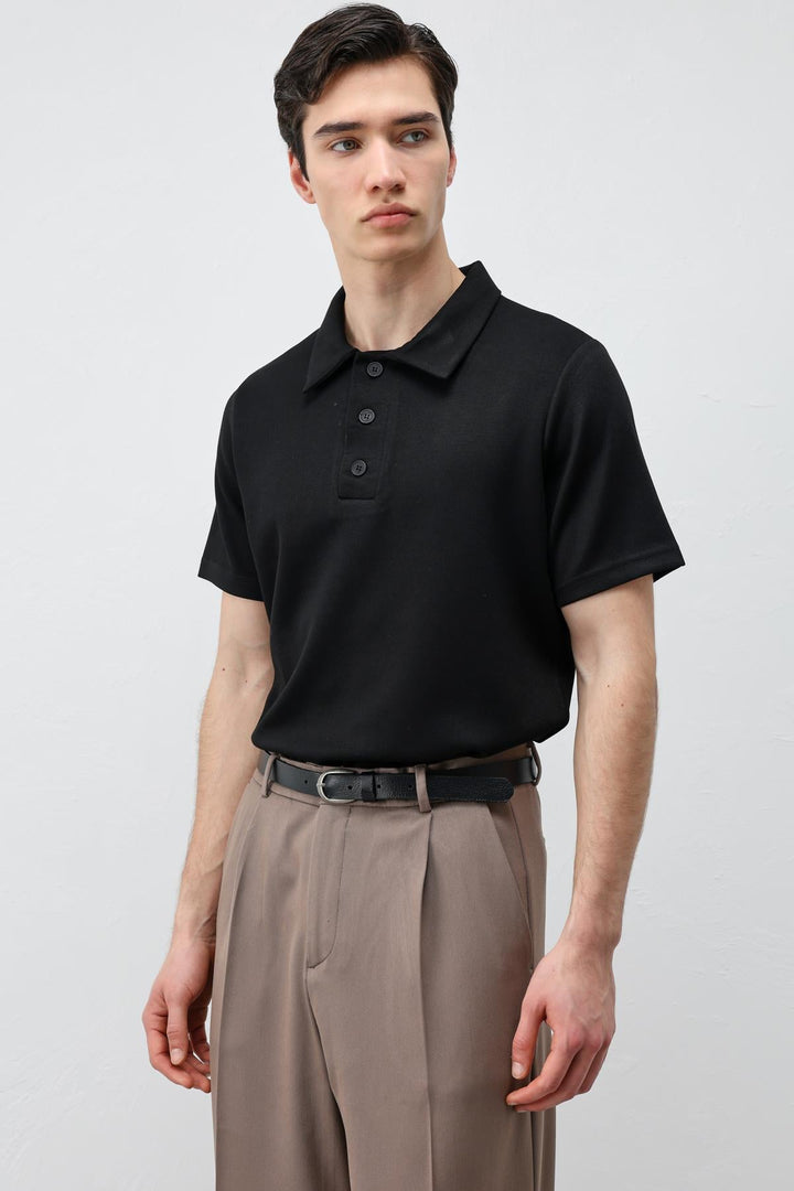 ANT Antioch Siyah Basic Polo Yaka Erkek T-Shirt - North Ridgeville