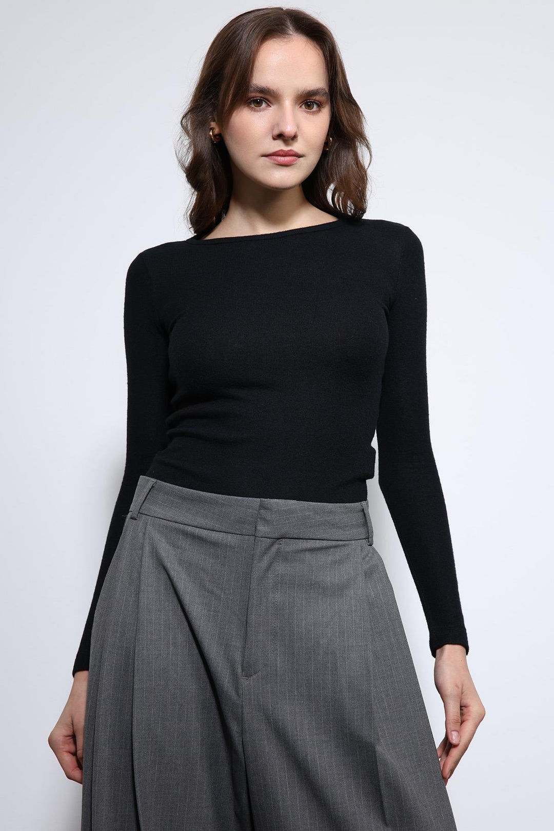 ANT Antioch Siyah Basic Uzun Kollu T-Shirt - Plainfield