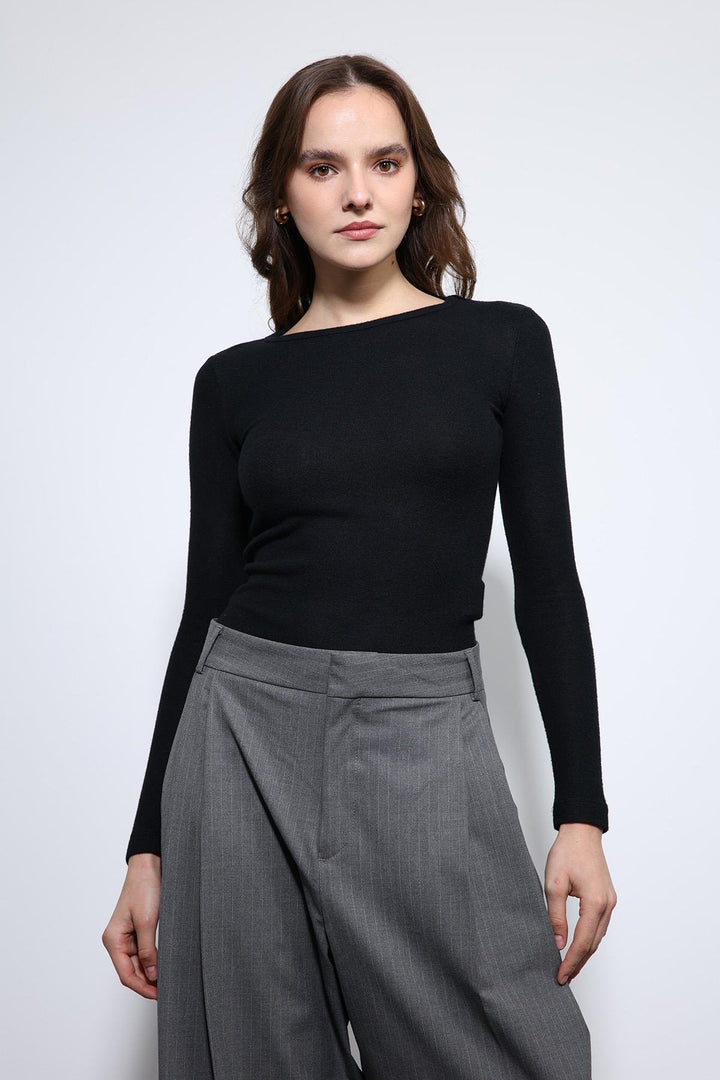 ANT Antioch Siyah Basic Uzun Kollu T-Shirt - Plainfield