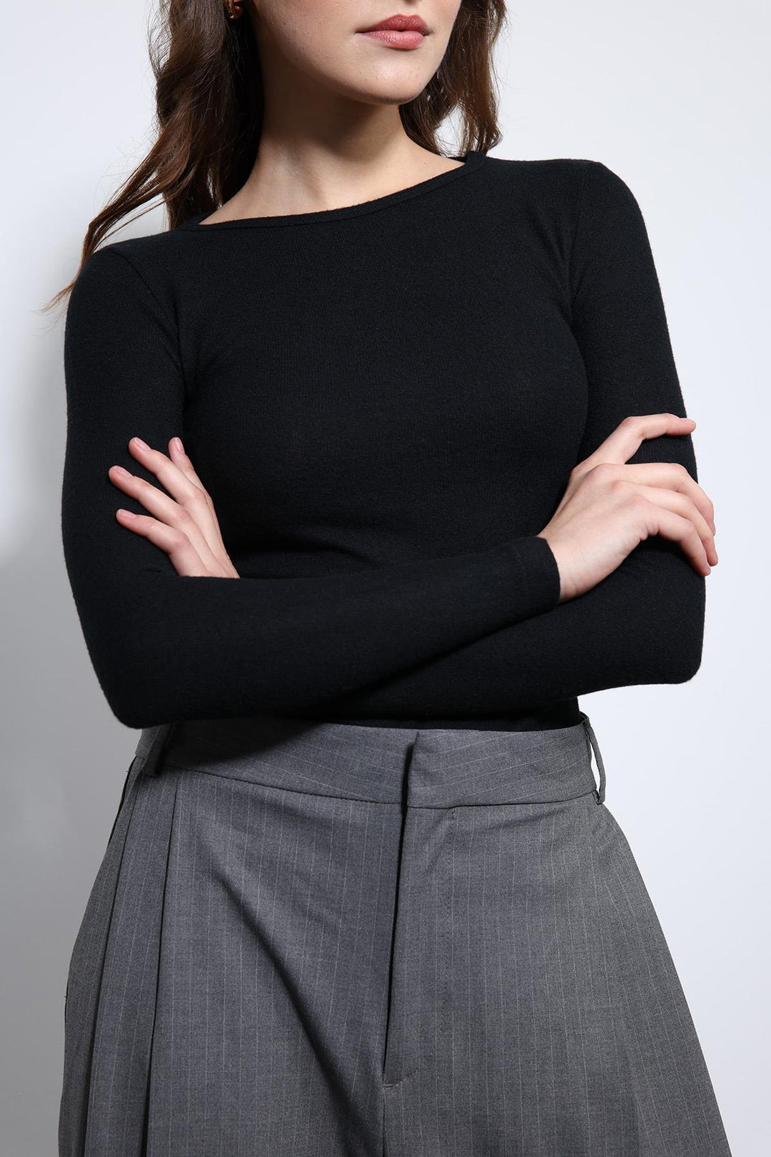 ANT Antioch Siyah Basic Uzun Kollu T-Shirt - Plainfield