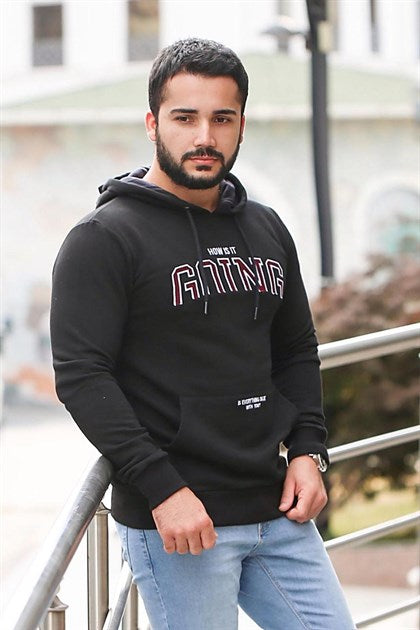 MDX Black Printed Hooded Sweatshirt 2667-2 - Granadilla de Abona