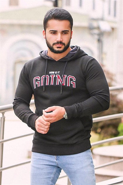 MDX Black Printed Hooded Sweatshirt 2667-2 - Granadilla de Abona