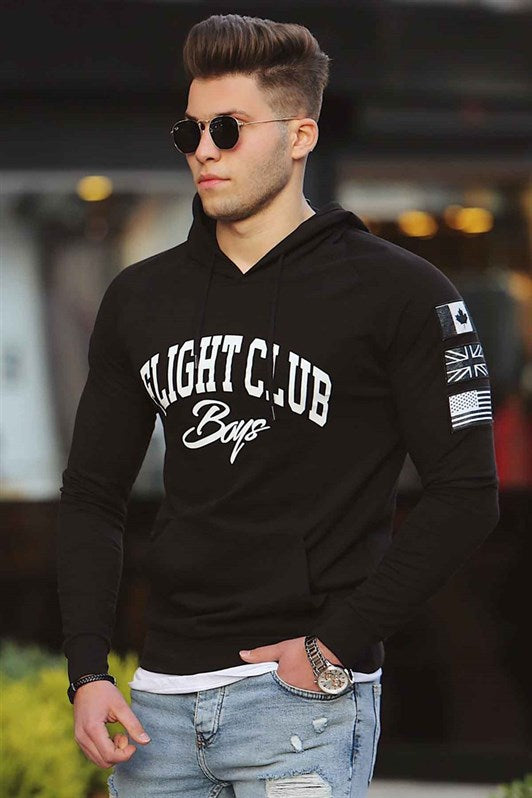 MDX Black Printed Hooded Sweatshirt 2868 - Olympia