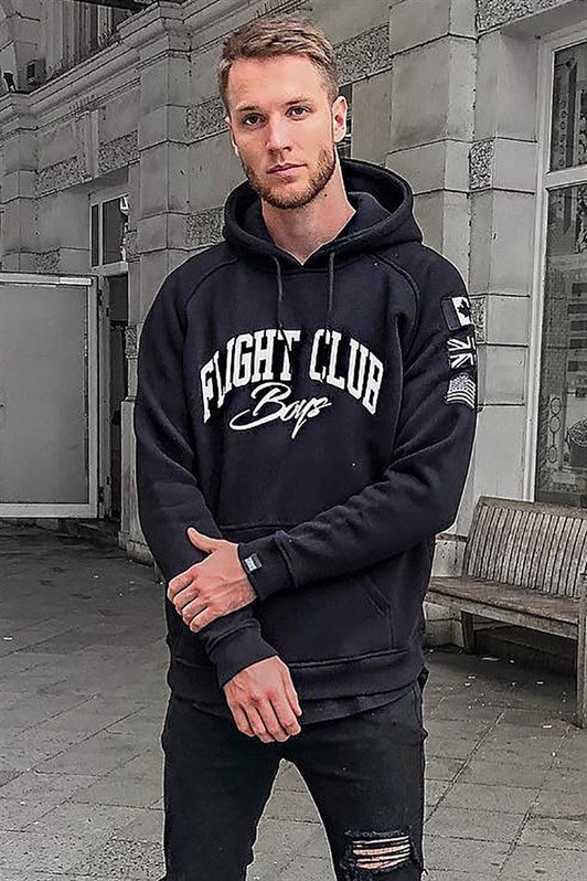 MDX Black Printed Hooded Sweatshirt 2868 - Olympia