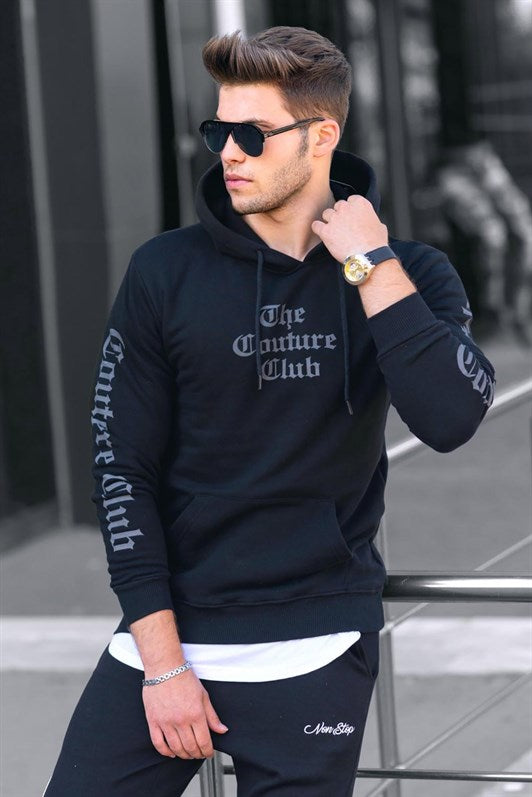 MDX Black Printed Hooded Sweatshirt 2877 - Cerignola