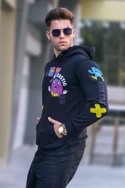 MDX Black Printed Hooded Sweatshirt 5896 - Wauwatosa