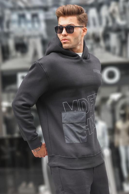 MDX Black Printed Hooded Sweatshirt 6148 - Bamberg