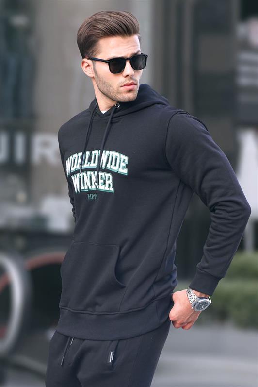 MDX Black Printed Hooded Sweatshirt 6149 - Blackpool