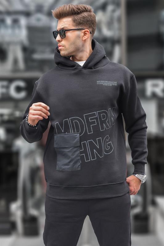 MDX Black Printed Hooded Sweatshirt 6148 - Bamberg