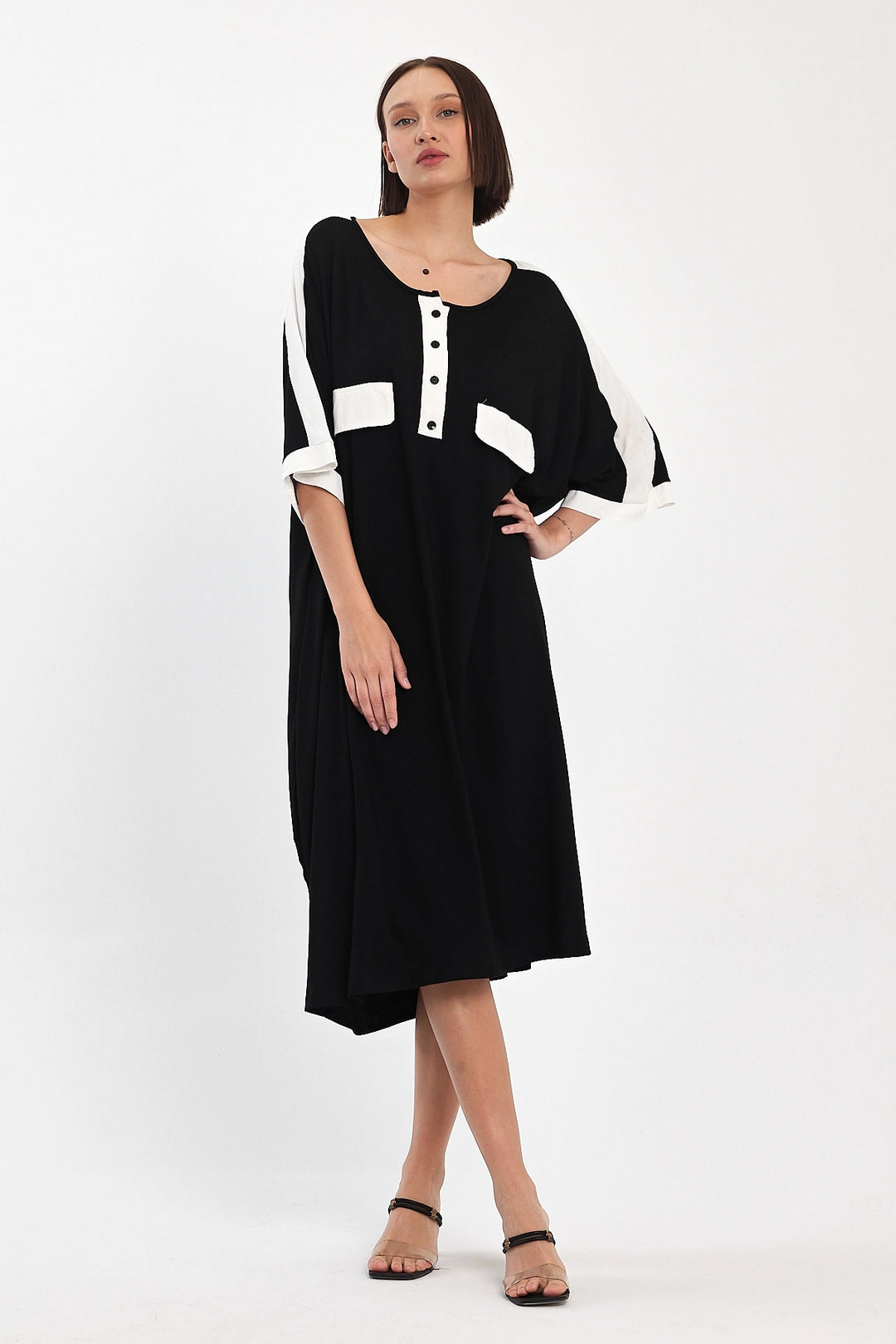 Maxi Boy Black Printed Woven Viscose Dress BCVL-251066 - Williamsburg