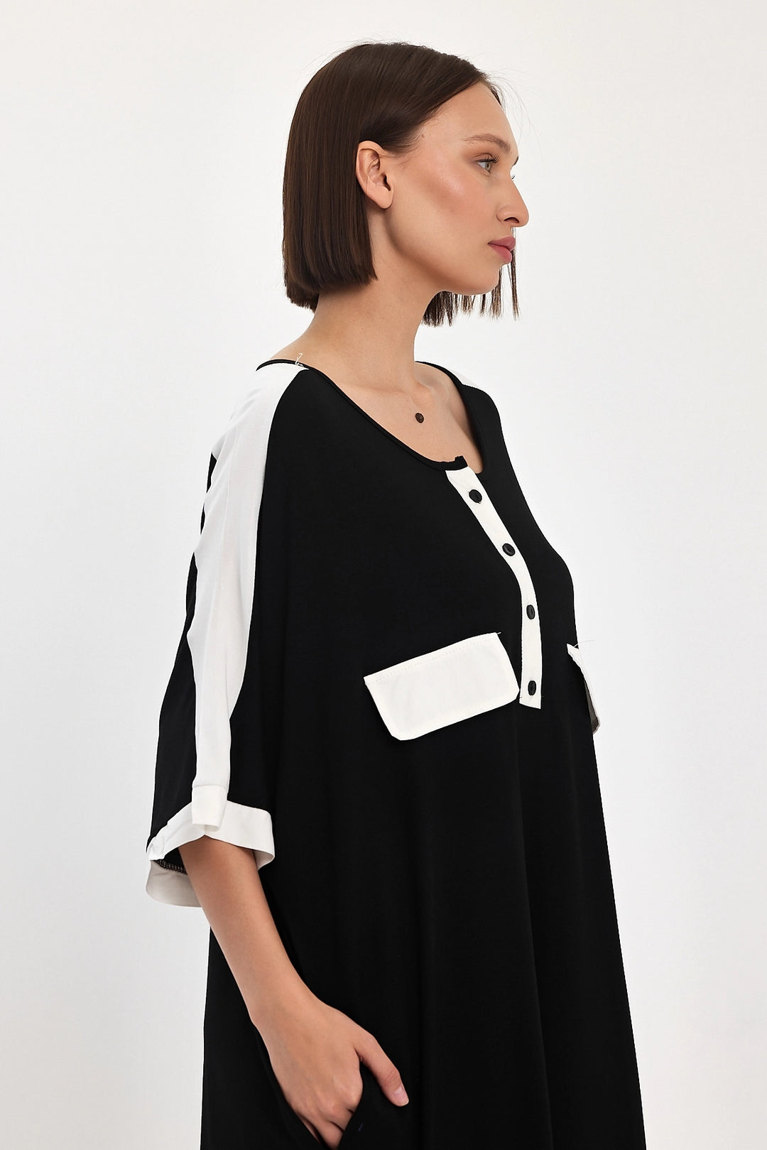 Maxi Boy Black Printed Woven Viscose Dress BCVL-251066 - Williamsburg