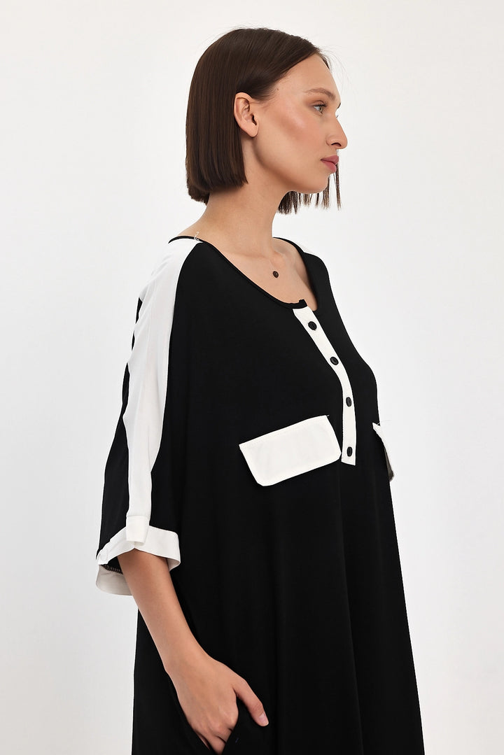 Maxi Boy Black Printed Woven Viscose Dress BCVL-251066 - Williamsburg
