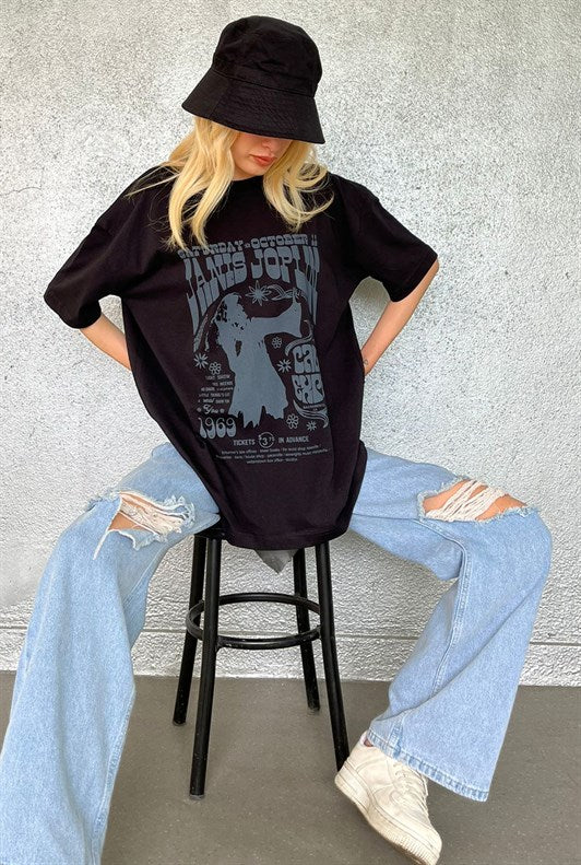 MDX Black Printed Oversized T-shirt MG1417 - Hengelo