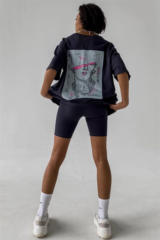 MDX Black Printed Oversized T-shirt MG1491 - Bautzen