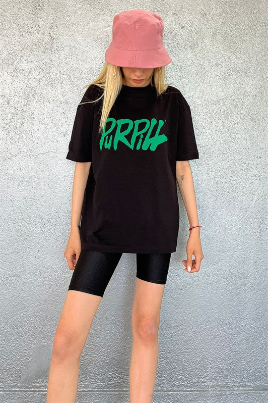 MDX Black Printed Oversized T-shirt MG1490 - Molina de Segura