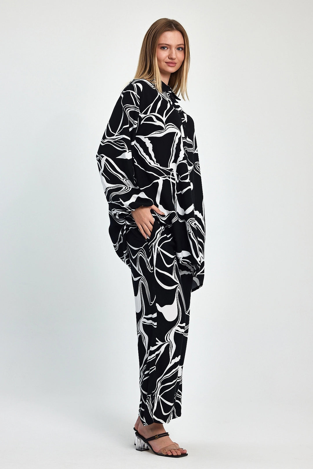 Maxi Boy Black Printed Tunic and Pants Woven Viscon Set BCVL-251055 - Tallahassee