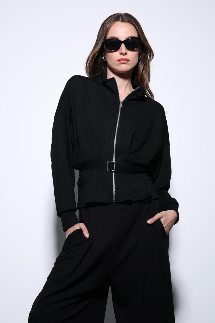ANT Antioch Black Belted Wide Leg Pantsuit - Apple Valley