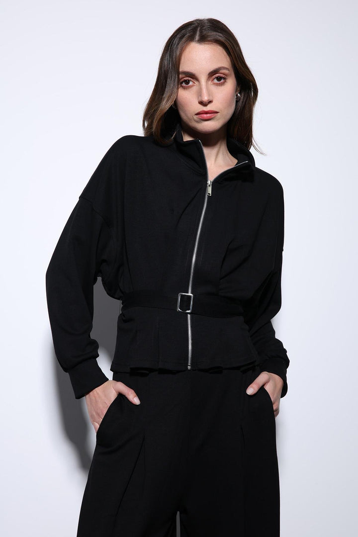 ANT Antioch Black Belted Wide Leg Pantsuit - Apple Valley