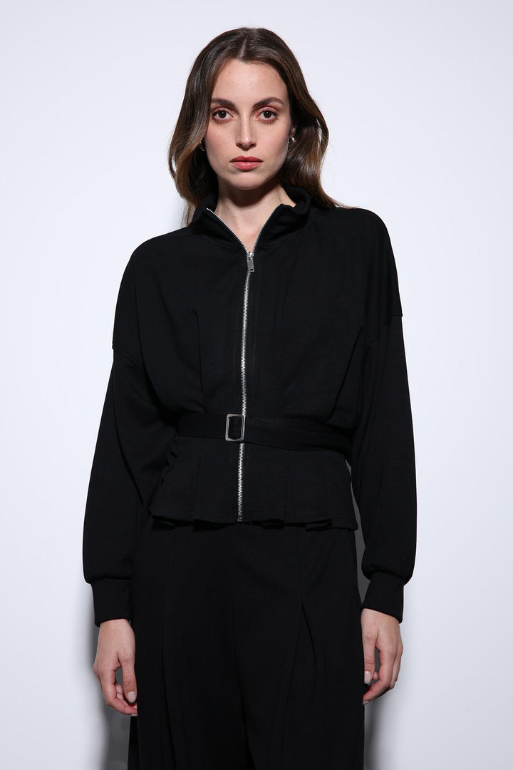 ANT Antioch Black Belted Wide Leg Pantsuit - Apple Valley