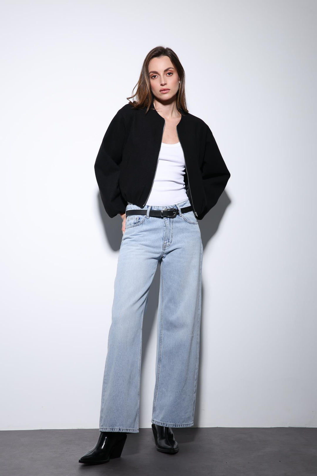 ANT Antioch Black Elastic Waist Crop Women's Jacket - Castellammare di Stabia