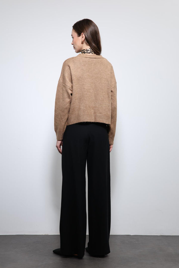 ANT Antioch Black Elastic Waist Pleated Women's Pants - Tuttlingen