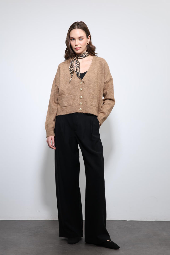 ANT Antioch Black Elastic Waist Pleated Women's Pants - Tuttlingen