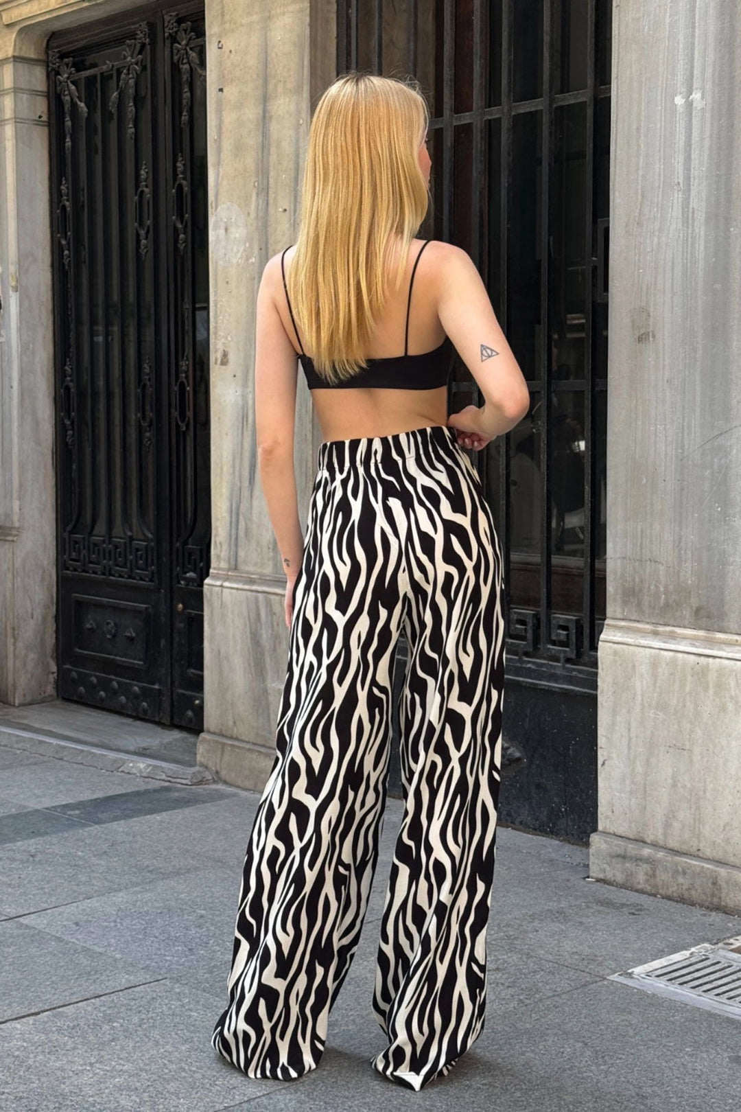 Black High Waisted Wide Leg Palazzo Summer Pants - Landau